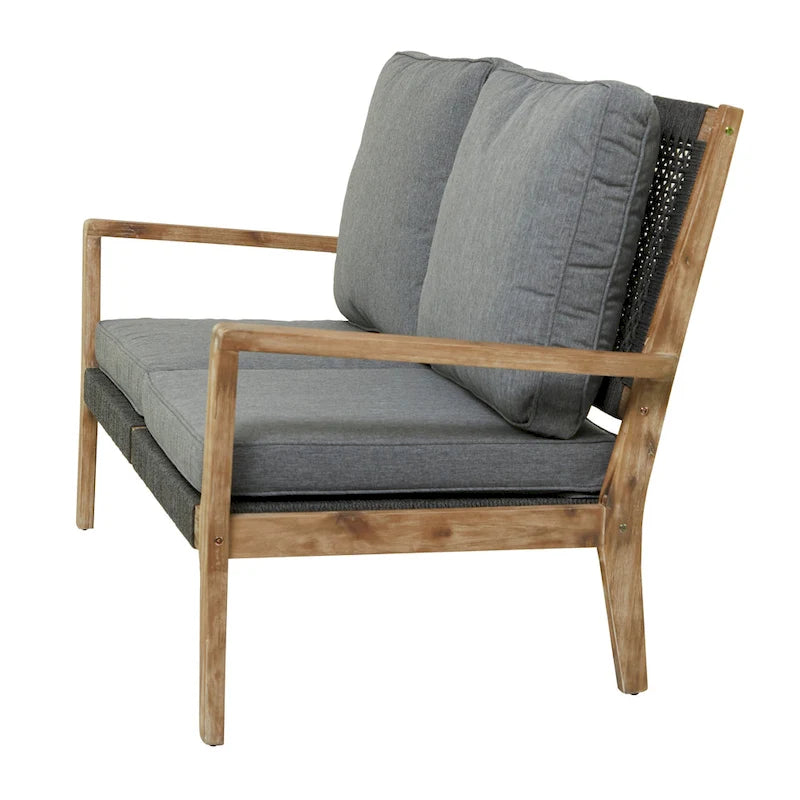 Canapé ou chaise d'extérieur contemporaine en bois gris foncé