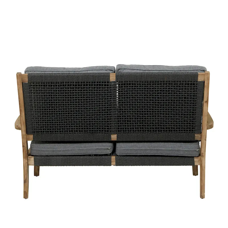 Canapé ou chaise d'extérieur contemporaine en bois gris foncé