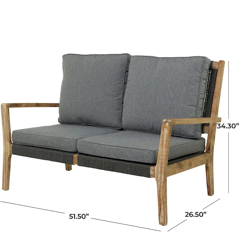 Canapé ou chaise d'extérieur contemporaine en bois gris foncé