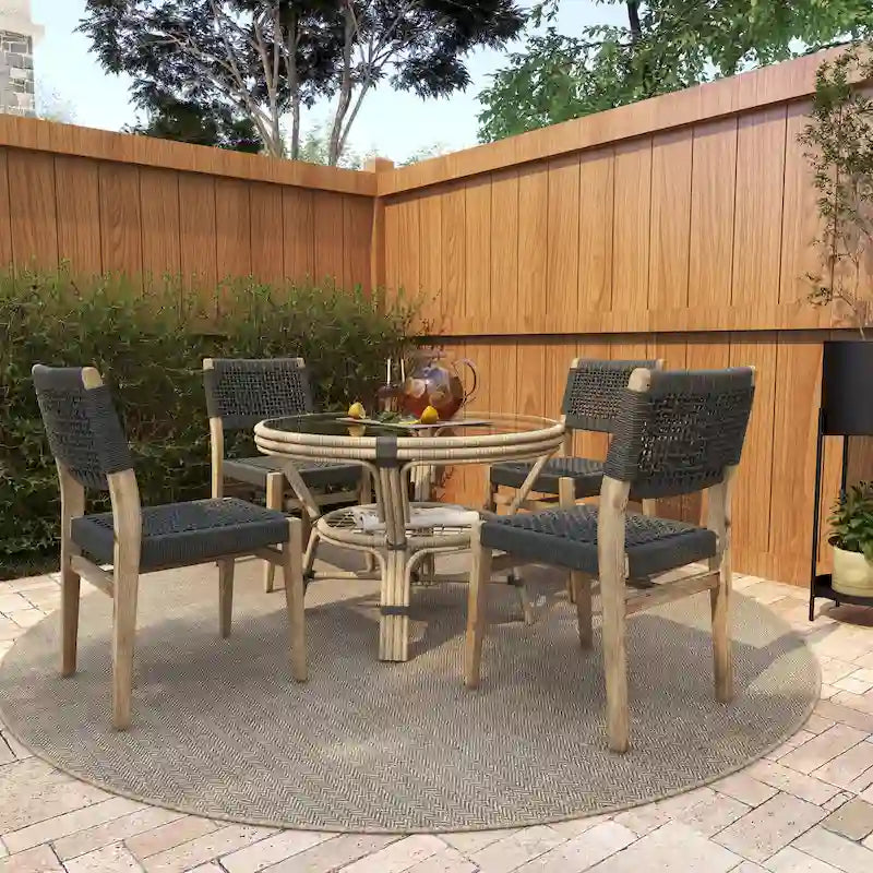 Canapé ou chaise d'extérieur contemporaine en bois gris foncé