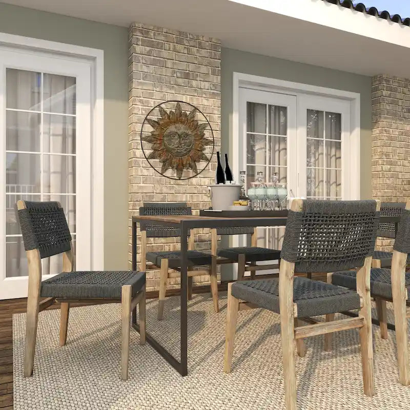 Canapé ou chaise d'extérieur contemporaine en bois gris foncé