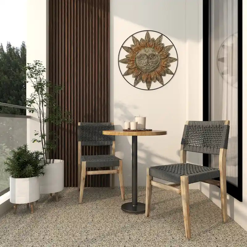 Canapé ou chaise d'extérieur contemporaine en bois gris foncé