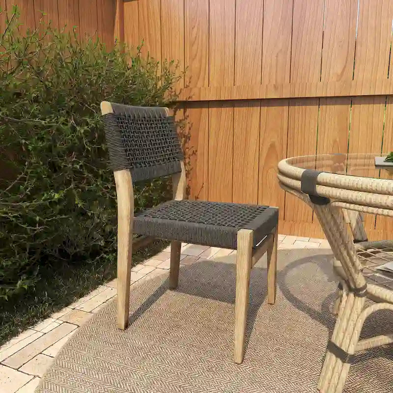 Canapé ou chaise d'extérieur contemporaine en bois gris foncé