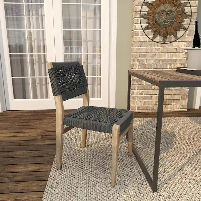 Canapé ou chaise d'extérieur contemporaine en bois gris foncé