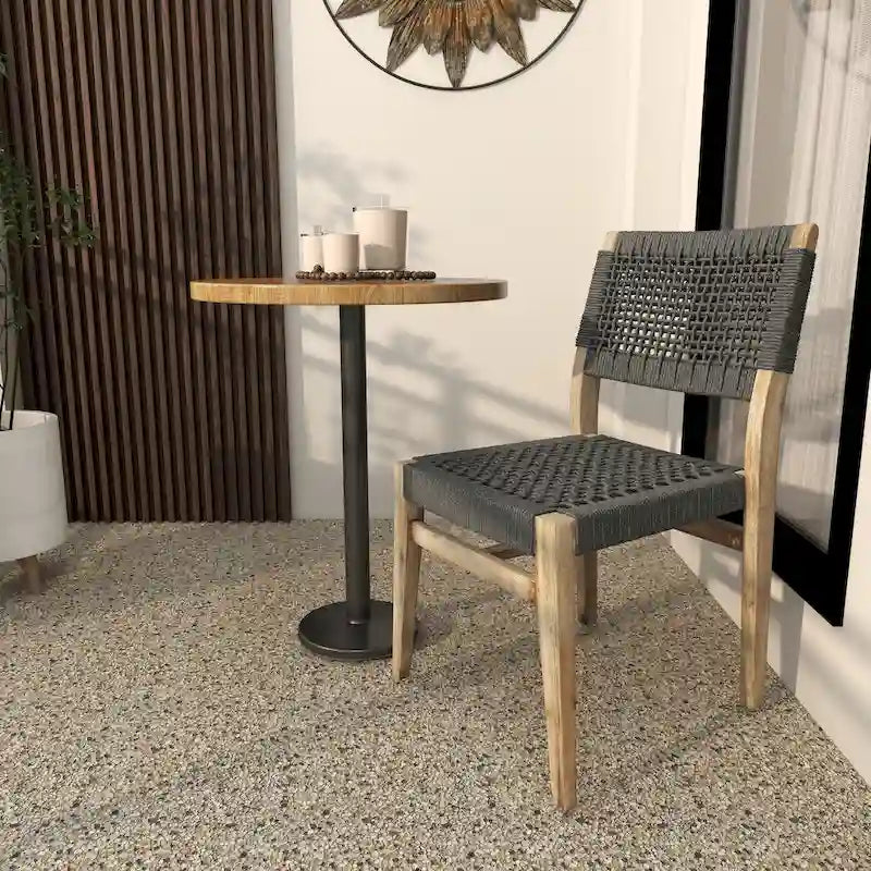 Canapé ou chaise d'extérieur contemporaine en bois gris foncé