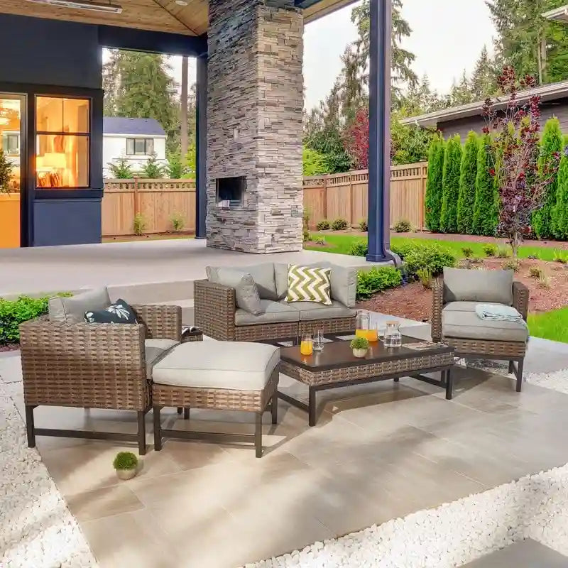 Patio Festival Right-Angle 8-Piece Outdoor Conversation Set