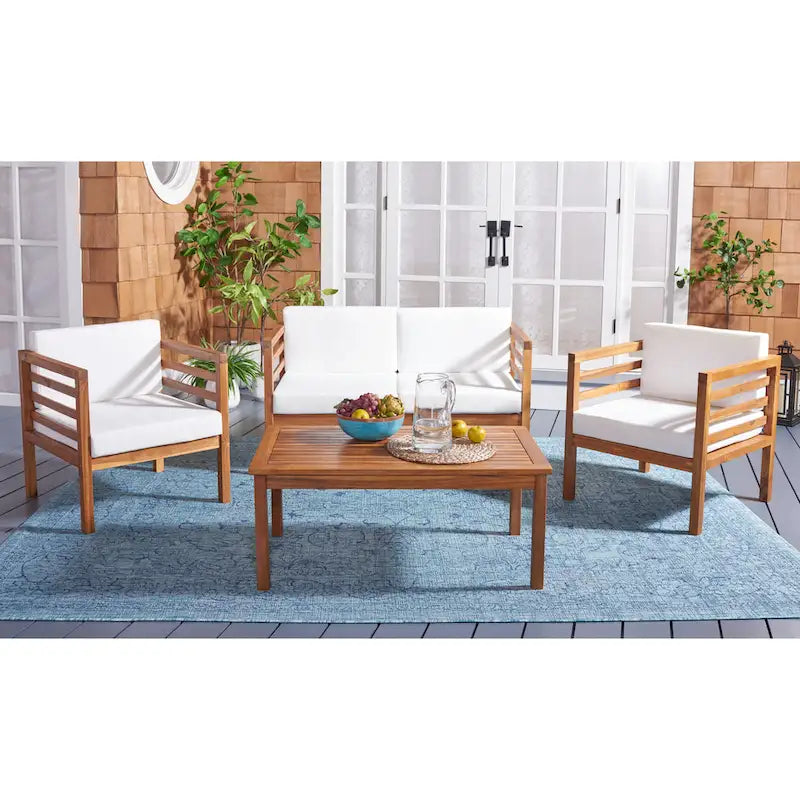 SAFAVIEH Outdoor Samira 4-Piece Outdoor Set - 26W x 26D x 49H