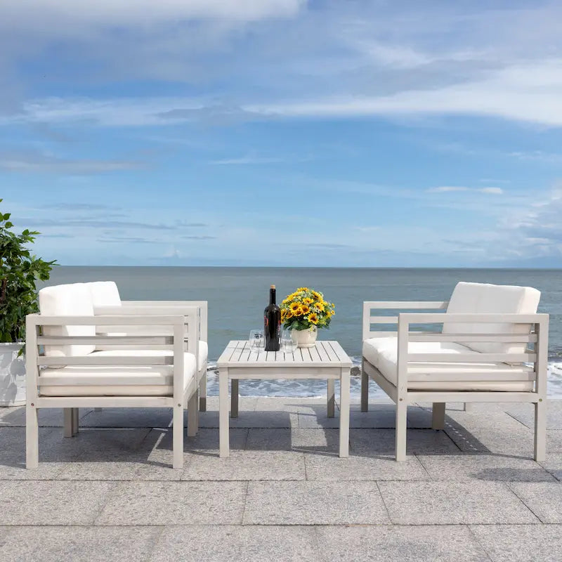 Ensemble de jardin Samira 4 pièces SAFAVIEH Outdoor - 66 cm (L) x 66 cm (P) x 124 cm (H)