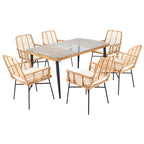 Ensemble de salle à manger d'extérieur SAFAVIEH Akeelah 7 pièces - 150 cm (L) x 91 cm (P) x 74 cm (H)