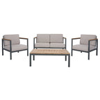 Ensemble de salon d'extérieur SAFAVIEH Astrit 4 pièces - 49 cm (L) x 28 cm (P) x 26 cm (H)