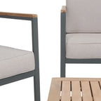 Ensemble de salon d'extérieur SAFAVIEH Astrit 4 pièces - 49 cm (L) x 28 cm (P) x 26 cm (H)