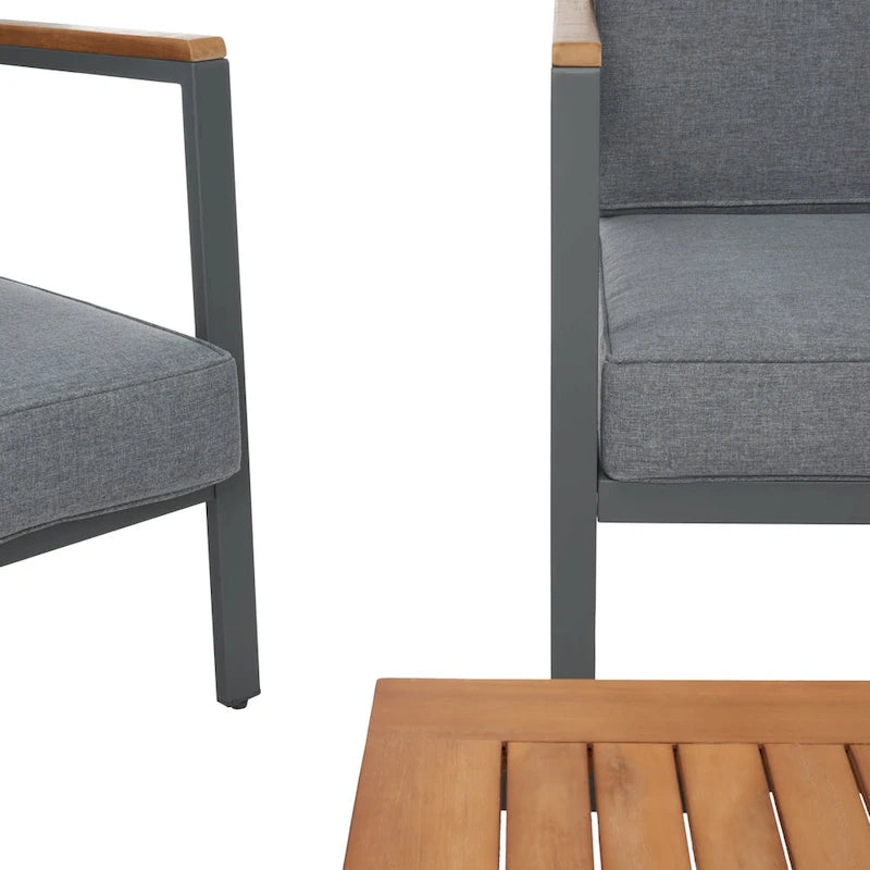 Ensemble de salon d'extérieur SAFAVIEH Astrit 4 pièces - 49 cm (L) x 28 cm (P) x 26 cm (H)