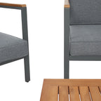 Ensemble de salon d'extérieur SAFAVIEH Astrit 4 pièces - 49 cm (L) x 28 cm (P) x 26 cm (H)