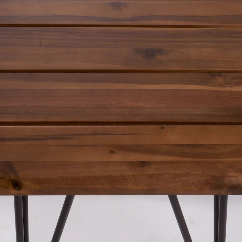 Table d'appoint industrielle d'extérieur en bois d'acacia Zion (lot de 2) par Christopher Knight Home