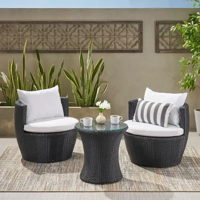 Kono 3-piece Wicker Chat Set by Christopher Knight Home