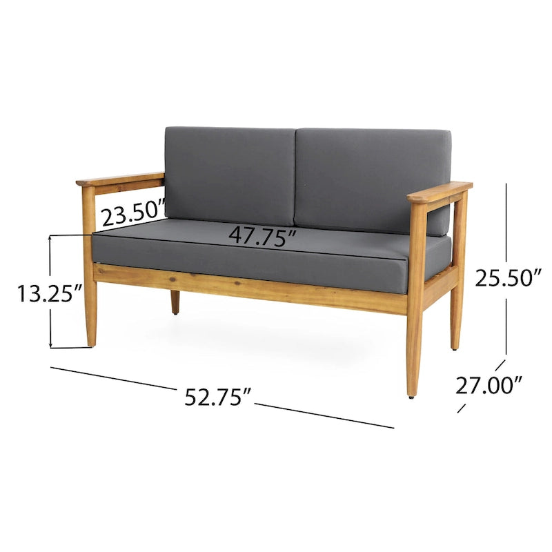 Ensemble de conversation d'extérieur Magnolia en bois d'acacia de Christopher Knight Home