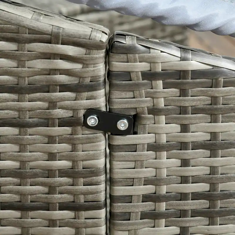 Ensemble de mobilier de jardin en rotin Outsunny 4 pièces, lit de jour ou bain de soleil rond convertible pour terrasse, canapé d'angle avec auvent