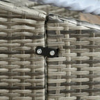 Ensemble de mobilier de jardin en rotin Outsunny 4 pièces, lit de jour ou bain de soleil rond convertible pour terrasse, canapé d'angle avec auvent