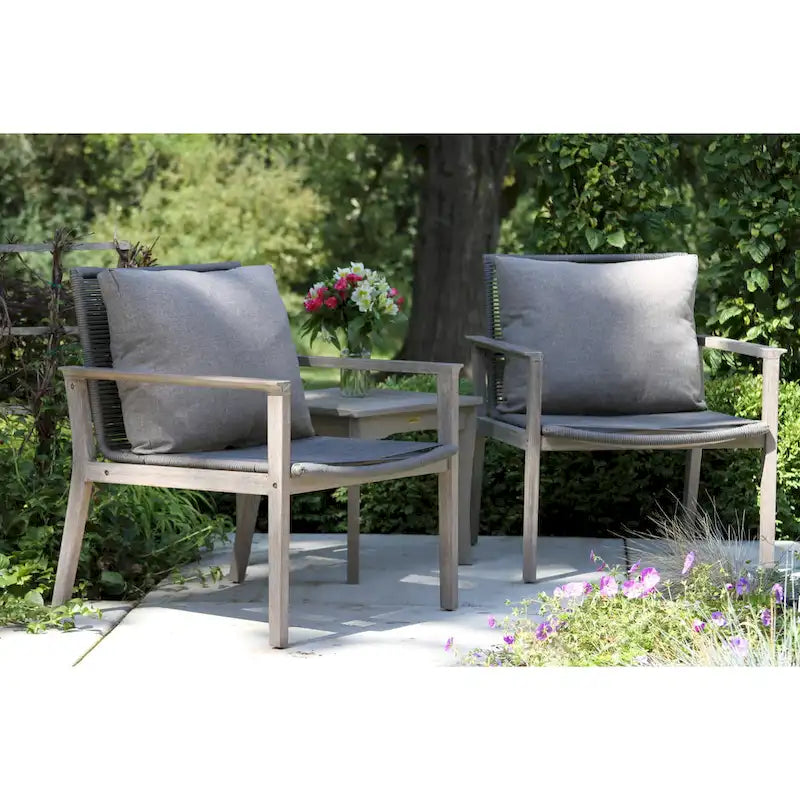 Contessa Grey Wash and Rope Lounge Chairs, 2 pk