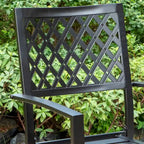 Ensemble de salle à manger d'extérieur MAISON ARTS 7 pièces en acier avec 6 chaises empilables et 1 parasol rectangulaire