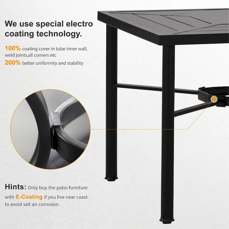 Ensemble de salle à manger rond bistro en métal 3 pièces MAISON ARTS pour patio