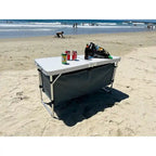 Table de camping pliante avec rangement, portable, réglable et légère, idéale pour les pique-niques, la plage, la randonnée et les voyages, en intérieur comme en extérieur.