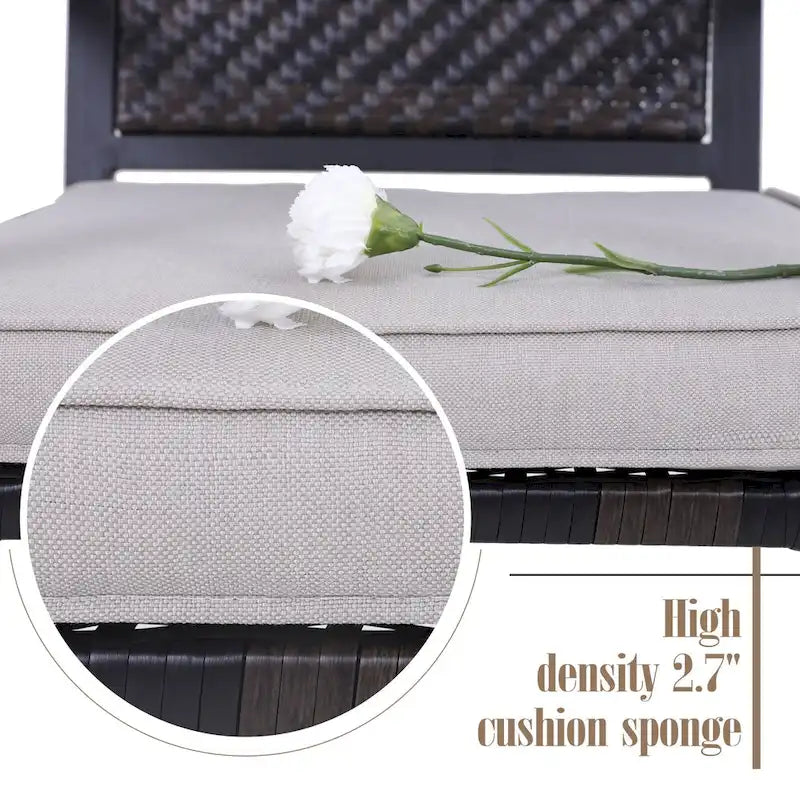 Chaises de salle à manger de patio MAISON ARTS, 2 chaises en rotin avec coussins