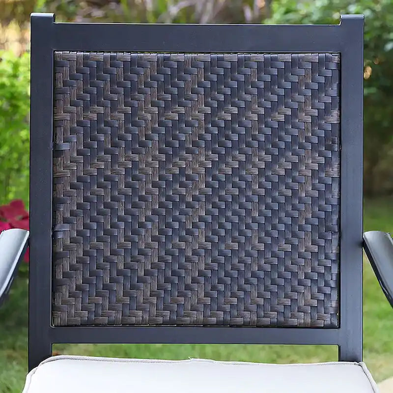 Chaises de salle à manger de patio MAISON ARTS, 2 chaises en rotin avec coussins