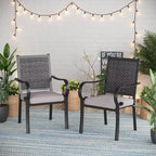 Chaises de salle à manger de patio MAISON ARTS, 2 chaises en rotin avec coussins