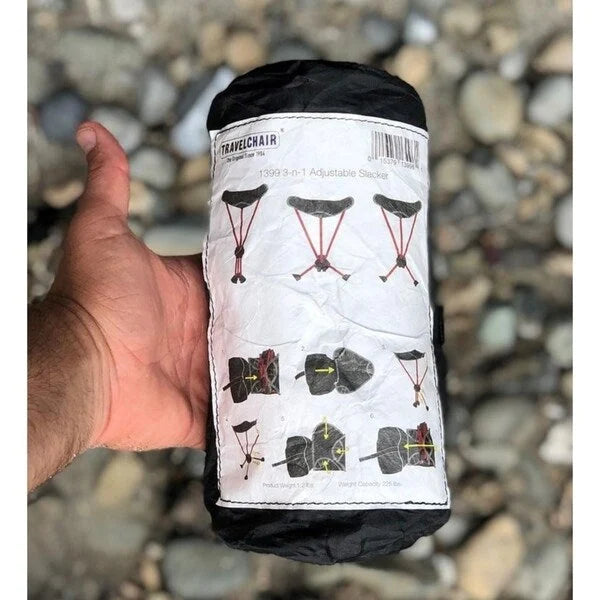 Tabouret de voyage réglable 3 en 1 Slacker, noir