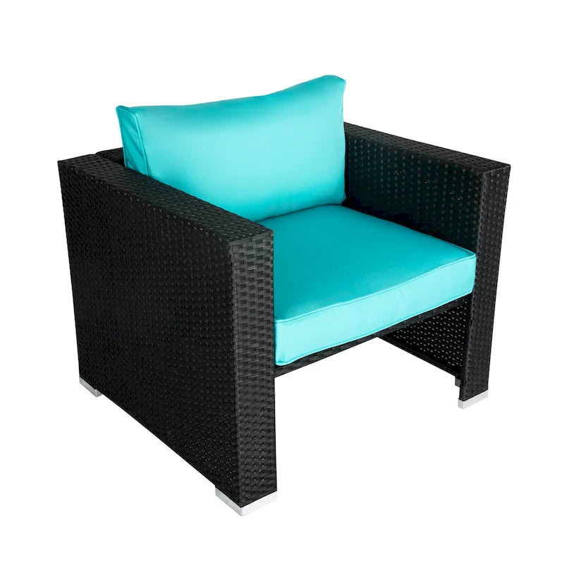 Ensemble de patio Havenside Home Kwan avec fauteuils en osier et repose-pieds
