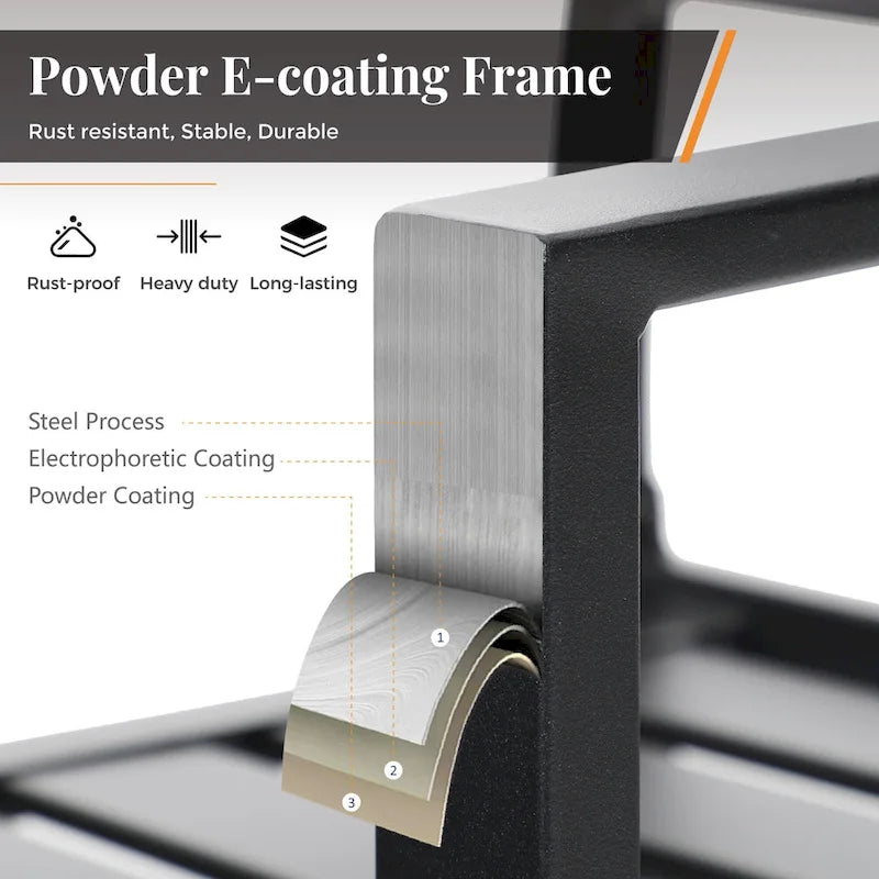 Ensemble bistro de patio MAISON ARTS comprenant une table basse avec parasol et 2 chaises empilables.