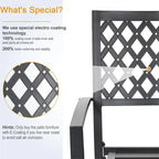 Ensemble bistro de patio MAISON ARTS comprenant une table basse avec parasol et 2 chaises empilables.