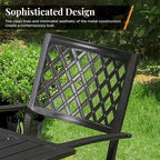 Ensemble bistro de patio MAISON ARTS comprenant une table basse avec parasol et 2 chaises empilables.