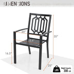 Ensemble bistro de patio MAISON ARTS comprenant une table basse avec parasol et 2 chaises empilables.