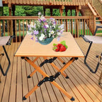 Table de camping pliante en métal, table de pique-nique portable enroulable pour l'extérieur