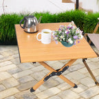 Table de camping pliante en métal, table de pique-nique portable enroulable pour l'extérieur