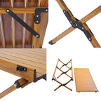 Table de camping pliante en métal, table de pique-nique portable enroulable pour l'extérieur