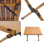 Table de camping pliante en métal, table de pique-nique portable enroulable pour l'extérieur