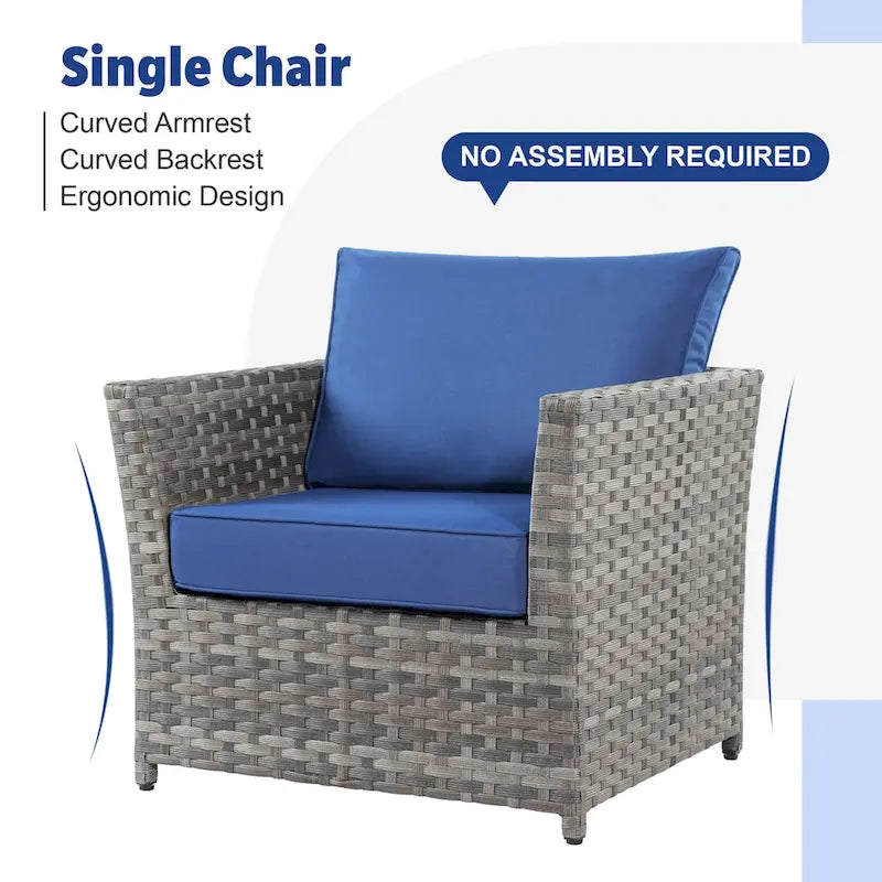 Ensemble de conversation de patio extérieur XIZZI 10 pièces avec foyer