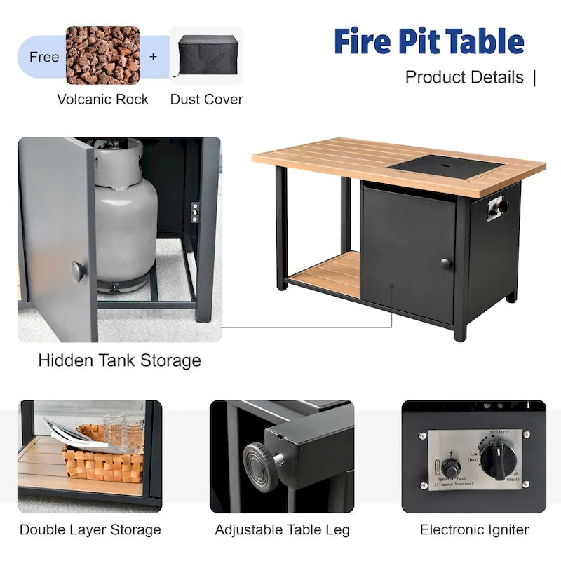 Ensemble de conversation de patio extérieur XIZZI 10 pièces avec foyer