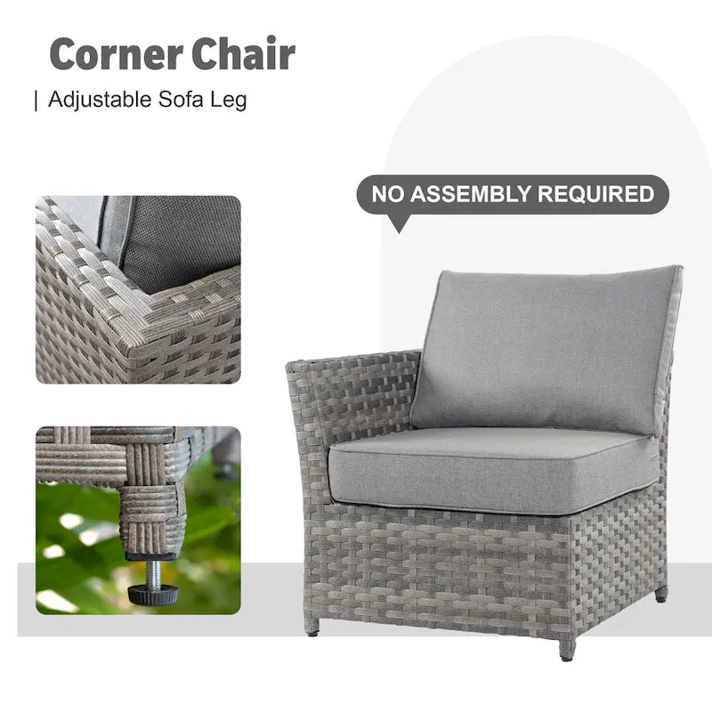 Ensemble de conversation de patio extérieur XIZZI 10 pièces avec foyer