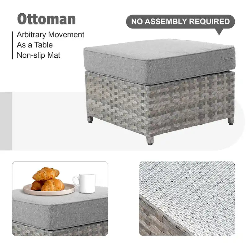 Ensemble de conversation de patio extérieur XIZZI 10 pièces avec foyer