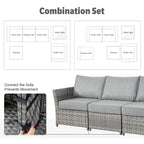 Ensemble de conversation de patio extérieur XIZZI 10 pièces avec foyer