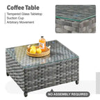 Ensemble de conversation de patio extérieur XIZZI 10 pièces avec foyer