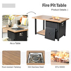 Ensemble de conversation de patio extérieur XIZZI 10 pièces avec foyer