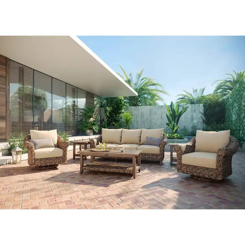 Cayman 6 Piece Sunbrella Seating Set, Heritage Brown