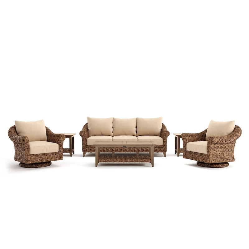 Ensemble de sièges Cayman 6 pièces Sunbrella, marron Heritage