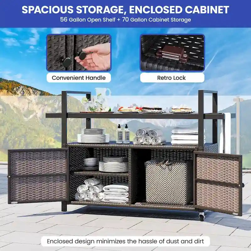 Ensemble de bar Co avec revêtement extérieur en osier