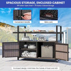 Ensemble de bar Co avec revêtement extérieur en osier